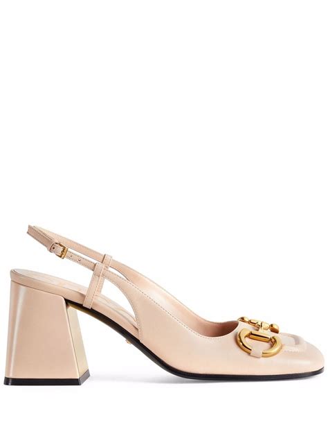 gucci horsebit mid heel|Gucci Horsebit slingback pumps.